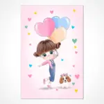 Hinwil Figürlü Pembe Pamuk ve Polyester Kaydırmaz Tabanlı Dijital Baskı Çocuk Halısı - Görsel 2