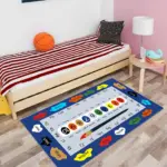 Glarus Figürlü Multi Pamuk ve Polyester Kaydırmaz Tabanlı Dijital Baskı Çocuk Halısı - Görsel 5