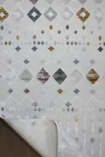 Callow Modern Krem Akrilik Makine Halısı - Görsel 4