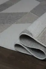 Viano Modern Krem,Vizon,Gri Polyester Makine Halısı - Görsel 5