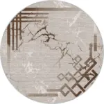 Masana Modern Bej Polyester ve Pamuklu Yıkanabilir Kaydırmaz Taban Dijital Baskı Halı - Görsel 7