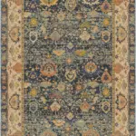 Marti Çerçeveli Bej Polyester ve Pamuklu Yıkanabilir Kaydırmaz Taban Dijital Baskı Halı