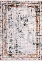 Pianura Çerçeveli Gri Viskon ve Akrilik Kaydırmaz Tabanlı Makine Halısı