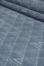 Galvez Modern Mavi Yıkanabilir Polyester,Pamuk Makine Halısı - Görsel 7