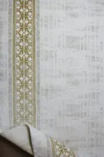 Barret Çerçeveli Krem Polyester Makine Halısı - Görsel 4
