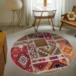 Antoni Patchwork Multi Polyester ve Pamuklu Yıkanabilir Kaydırmaz Taban Dijital Baskı Halı - Görsel 8