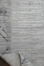 Sonnac Çerçeveli Gri Polyester Makine Halısı - Görsel 4