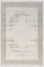 Cerano Çerçeveli Bej Göbekli Polyester Makine Halısı