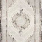 Roche Çerçeveli Krem Polyester Makine Halısı