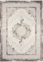 Roche Çerçeveli Krem Polyester Makine Halısı