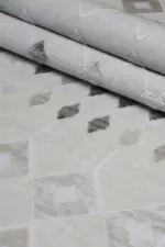 Copcut Modern Krem Akrilik Makine Halısı - Görsel 7