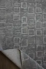 Downey Modern Gri Polyester Makine Halısı - Görsel 4