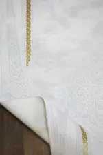 Hales Çerçerveli Krem Akrilik Makine Halısı - Görsel 4