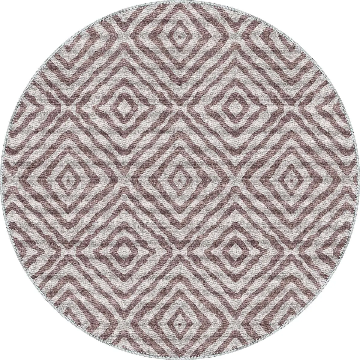 Latina Geometrik Bej Polyester ve Pamuklu Yıkanabilir Kaydırmaz Taban Dijital Baskı Halı - Görsel 7