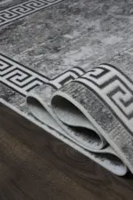 Woore Çerçeveli Gri Akrilik Makine Halısı - Görsel 6