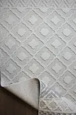 Calcara Modern Krem Polyester Makine Halısı - Görsel 4