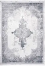 Arsac Çerçeveli Göbekli Gri Polyester Makine Halısı