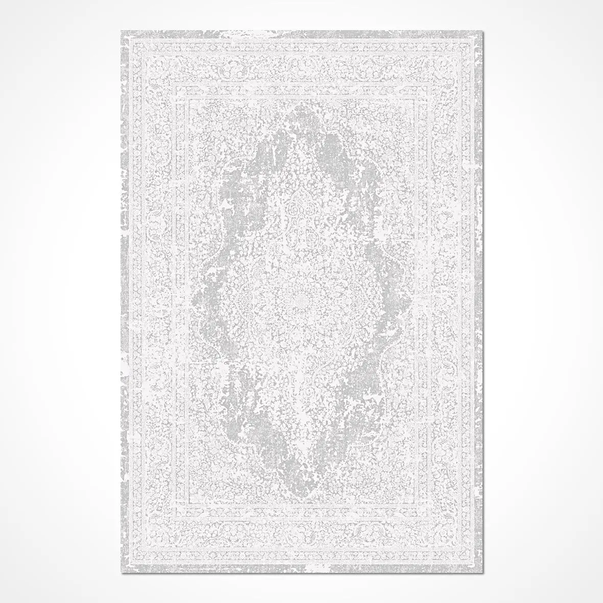 Pegnitz Klasik Göbekli Gri Viskon ve Akrilik Pamuk Tabanlı Makine Halısı - Görsel 2