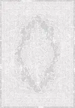 Pegnitz Klasik Göbekli Gri Viskon ve Akrilik Pamuk Tabanlı Makine Halısı