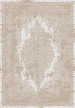 Vilseck Klasik Göbekli Pudra Viskon ve Akrilik Pamuk Tabanlı Makine Halısı