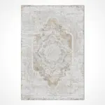 Mantel Klasik Göbekli Bej Viskon ve Akrilik Pamuk Tabanlı Makine Halısı - Görsel 2