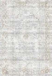 Cheb Klasik Göbekli Gri Viskon ve Akrilik Pamuk Tabanlı Makine Halısı - Görsel 1