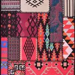Bruciato Patchwork Multi Polyester ve Pamuklu Kaydırmaz Tabanlı Dijital Baskı Halı