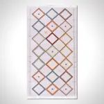 Vigna Geometrik Kırık Beyaz Polyester ve Pamuklu Kaydırmaz Tabanlı Dijital Baskı Halı - Görsel 2