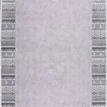 Palmarola Çerçeveli Gri Polyester ve Pamuklu Kaydırmaz Tabanlı Dijital Baskı Halı