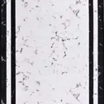 Candida Çerçeveli Beyaz Polyester ve Pamuklu Kaydırmaz Tabanlı Dijital Baskı Halı