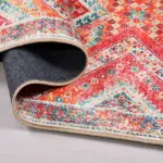 Diavolo Klasik Göbekli Multi Polyester ve Pamuklu Kaydırmaz Tabanlı Dijital Baskı Halı - Görsel 4