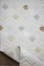 Sees Modern Krem Polyester Makine Halısı - Görsel 4