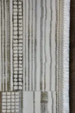 Antrie Modern Krem Polyester Makine Halısı - Görsel 3