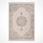 Opladen Klasik Göbeklİ Krem Viskon ve Akrilik Makine Halısı - Görsel 2