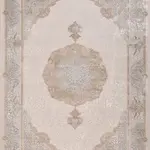 Opladen Klasik Göbeklİ Krem Viskon ve Akrilik Makine Halısı