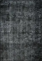 Barris Klasik Siyah Polyester ve Pamuklu Yıkanabilir Kaydırmaz Taban Dijital Baskı Halı