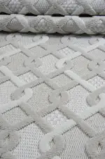 Crocy Modern Krem Polyester Makine Halısı - Görsel 5