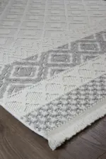 Calcara Modern Krem Polyester Makine Halısı - Görsel 2