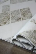 Luart Modern Krem Akrilik Makine Halısı - Görsel 6