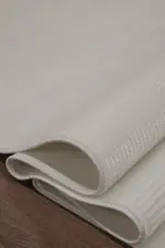 Hernoy Modern Beyaz Polyester Makine Halısı - Görsel 4