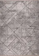 Abades Modern Gri Polyester Kaydırmaz Tabanlı Makine Halısı