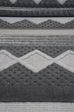 Moult Modern Antrasit Polyester Makine Halısı - Görsel 5