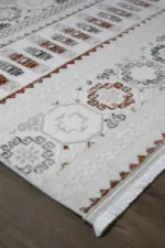 Crowle Modern Krem Akrilik Makine Halısı - Görsel 2