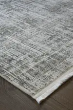 Lepre Modern Krem Antrasit Çizgili Akrilik Makine Halısı - Görsel 2