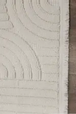 Grotte Modern Krem Bohem Modeli Polyester Makine Halısı - Görsel 3