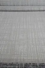 Arese Çerçeveli  Krem Antrasit Çizgili Polyester Makine Halısı - Görsel 5