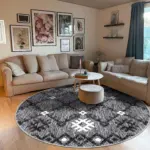 Savoia Geometrik Gri Polyester ve Pamuklu Yıkanabilir Kaydırmaz Taban Dijital Baskı Halı - Görsel 8