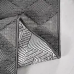 Conde Geometrik Antrasit Polyester Kaydırmaz Tabanlı Makine Halısı - Görsel 3