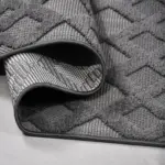 Conde Geometrik Antrasit Polyester Kaydırmaz Tabanlı Makine Halısı - Görsel 4