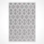 Duero Geometrik Gri Polyester Kaydırmaz Tabanlı Makine Halısı - Görsel 2